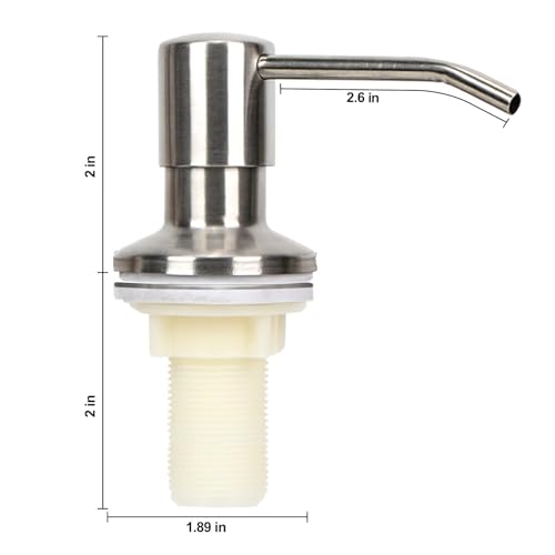 Soap Dispenser for Kitchen Sink (Chrome),Built in Design Sink Soap Dispenser, Refill from The Top, Stainless Steel Kitchen Soap Pump with 48.8 InchTube Kit - color: Chrome, style: Modern