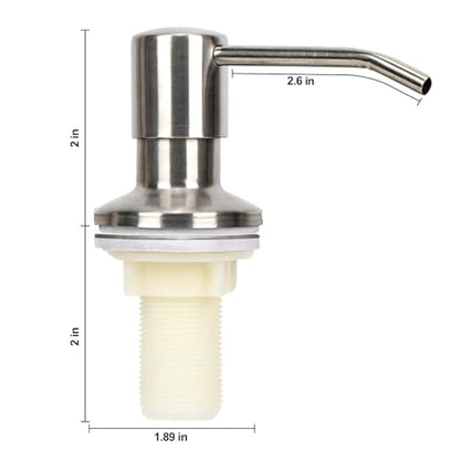 Soap Dispenser for Kitchen Sink (Chrome),Built in Design Sink Soap Dispenser, Refill from The Top, Stainless Steel Kitchen Soap Pump with 48.8 InchTube Kit - color: Chrome, style: Modern