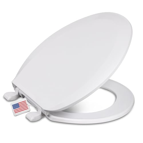 Centoco Elongated Toilet Seat, Economy, USA, DSAMAZ16-301, Crane White | Closed Front, Cover, Plastic, Made in the USA - color: Crane White, size: Elongated