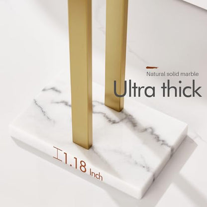 KOKOSIRI Standing Towel Rack for Bathroom Floor 2-Tier Towel Holder Free Stand with Heavy Marble Base Thicken Steady Design Gold Stainless Steel THS0005-BG - color: Brushed Gold