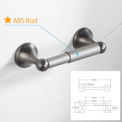 BGL Bathroom Hardware Set Grey Electroplating 4-Piece Bathroom Accessories Set Wall Mounted Adjustable Towel Bar Robe Hook Toilet Paper Holder Towel Ring Glossy Grey - color: Gunmetal Grey