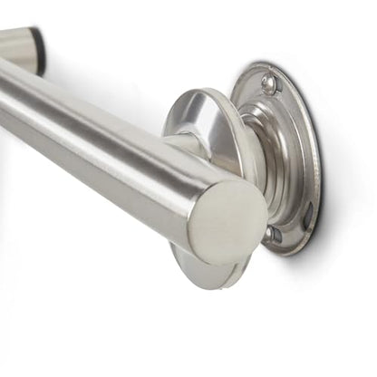 Seachrome Bathroom Grab Bar, 38 inch Stainless Steel, Left Handed Zuma Bar, 1 1/4 inch Diameter, Handicap Grab Bar, Safety Rail, Satin Stainless (GWL-3638-QCR-SS) - color: Satin Stainless, style: Left-Hand