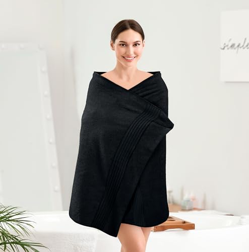 Utopia Towels Luxurious Bath Towels Set, 27x54 in, 4 Pack, Soft, Black | Soft Luxurious Ring Spun Cotton Bath Towels - Lightweight, Highly Absorbent, Quick-Drying, Ideal for Daily Use - color: Black