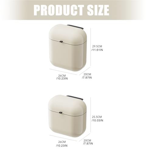 Wall Mounted Trash Can with Lid 8L 12L, Hanging Waste Basket for Kitchen Cabinet Door Bathroom, Large Capacity Garbage Bin - color: 9L