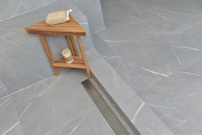304 Stainless Steel Brushed Nickel Linear Shower Drain Kit Traditional Square Linear Shower Drains for Tile Floor Long Hair Catcher Strainer Grate Cover Bathroom (16 Inch) - size: 16 Inch