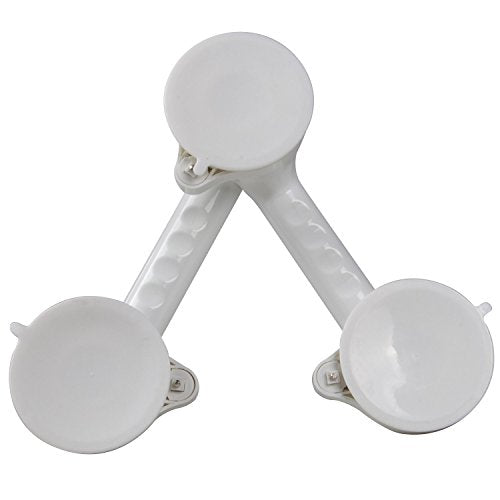 PCP Multi-Positional 180° Suction Grip Bathtub & Shower Handle with Color Lock Indicators, White, Blue/White - size: Multi-Positional Style