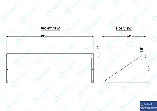 AmGood 24 in. x 48 in. Stainless Steel Wall Shelf | NSF | Metal Shelving | Garage, Laundry, Storage, Utility Room | Restaurant, Commercial Kitchen - size: 24 in. x 48 in.