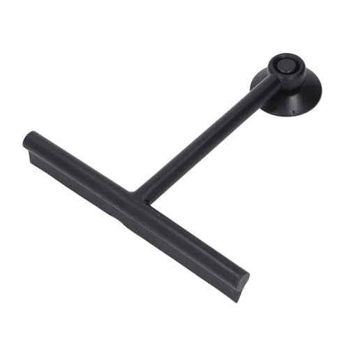 Shower Squeegee White Shower Squeegee with Suction Cup SqueegeeShower with Suction Cup Premium Soft Silicone Multi Purpose Reusable Window for Glass Bathro (Black) - color: Black