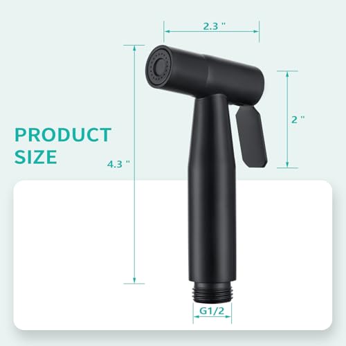 BARROCK 2 Pack Bidet Sprayer Head Only, Stainless Steel Handheld Shattaf Jet Spray for Toilet, Baby Cloth Diaper Sprayer with Adjustable Water Pressure Control, Matte Black - color: Matte Black