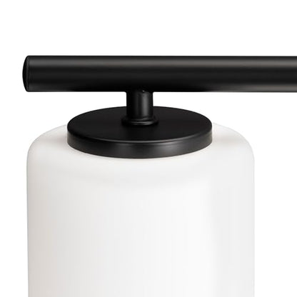 Progress Lighting Replay Collection 48 in. 6-Light Textured Black Etched White Glass Modern Bath Vanity Light - color: Textured Black, size: 6-Light
