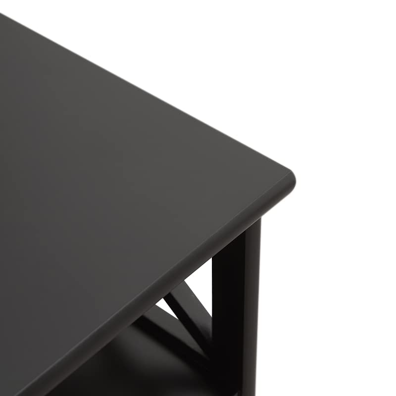 Assembled 30in Height Nightstand, Pre- Assembled Bathroom Floor Cabinet with Shelf and Storage Drawer, Black Tall End Table No Assembly Chest for Living Room Bedroom | Solid Wood, 30" Height No Assembly Bathroom Cabinet, Pre-Assembled Side Table & End Tab