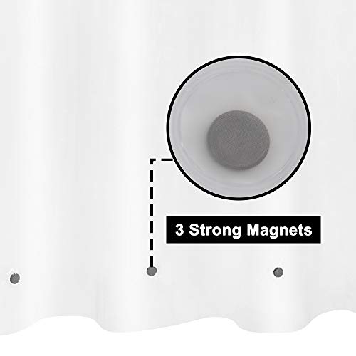 Barossa Design Frosted Shower Curtain Liner Standard Size | Premium PEVA, BPA & PVC Free, No Chemical Smell, Metal Grommets, Lightweight Bath Curtain with 3 Magnets for Bathroom - color: 2a. Frost, size: 72"W x 72"L (Pack of 1)