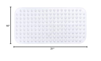Large Non-Slip Bathtub & Shower Mat 31”x16” (Smooth/Non-Textured Tubs Only) Safe, Clean, Machine-Washable, Superior Grip&Drainage, Vinyl, Transparent Clear - color: Transparent Clear, size: Large (31"x16")