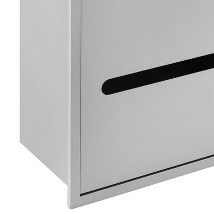 2 Tier Bathroom Wall Niche, Toilet Paper Holder with Shelf, Recessed Stainless Steel Organizer for Bathrooms, Living Rooms, Bedrooms, 8.54x4.92x16.54in (Silver) - color: Silver