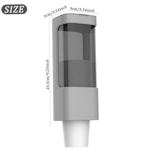 Cup Dispenser Sealed Pull Type Water Cooler Cup Holder Dustproof Wall Mount Bathroom Cup Dispenser with Lid Double Paper Cup Holder for Home, Bathroom, Office