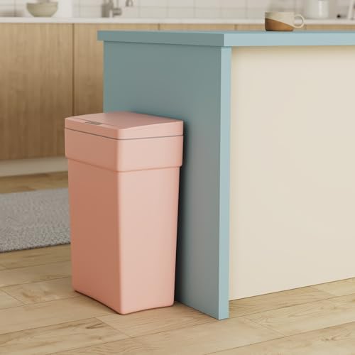 BestOffice 13 Gallon Trash Can Automatic Kitchen Trash Can Touch Free High-Capacity Garbage Can with Lid for Bedroom Bathroom Home Office 50 Liter (Black, 1) (1, Pink) - color: Pink