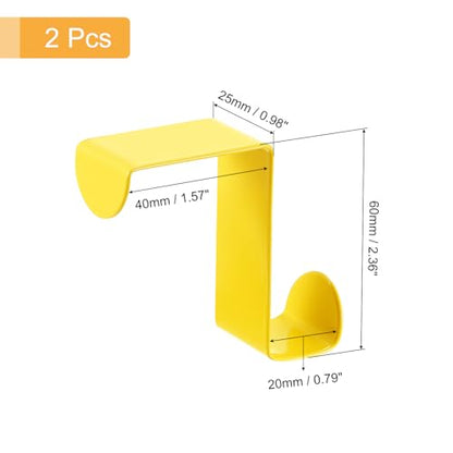 uxcell Over The Door Hooks,2pcs - Stainless Steel Door Hangers Hooks, S-Shaped Double Hooks for Hanging Clothes, Hats, Towels (Yellow) - color: Yellow
