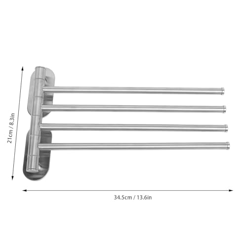 Swivel Towel Rack,Bath Towel Holder Swing Out 304 Stainless Steel 2 Or 4 Bar Folding Arm Bathroom Handtowel Rack Hanger for Kitchen (4 Arm) - color: 4 Arm