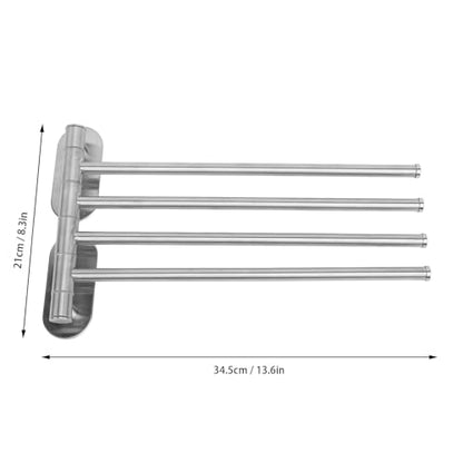 Swivel Towel Rack,Bath Towel Holder Swing Out 304 Stainless Steel 2 Or 4 Bar Folding Arm Bathroom Handtowel Rack Hanger for Kitchen (4 Arm) - color: 4 Arm