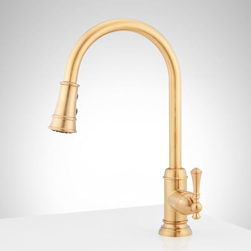 Signature Hardware 448171 Amberley 1.8 GPM Single Hole Pull Down Kitchen Faucet - color: Chrome