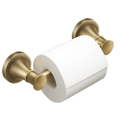 Bathroom Toilet Paper Holder Wall Mount Tissue Holder Antique Brass | Rustproof Toilet Tissue Roll Holder, Flexible Double Post Pivoting Handle, Bathroom Accessories SUS304 Stainless Steel - color: Antique Brass