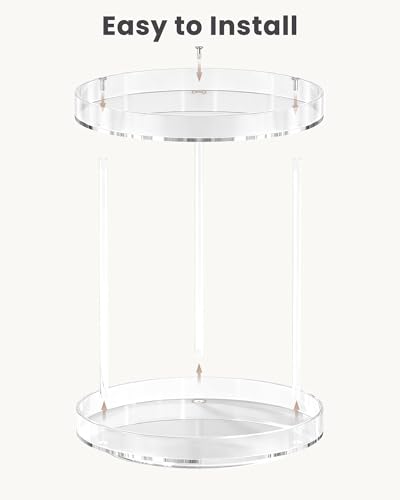 Lolalet 360 Degree Rotating Acrylic Perfume Organizer Stand, 2 Tiers Clear Perfumes Holder Display Rack, Makeup Skincare Organization for Vanity Bathroom Countertop -Medium, Clear - size: Medium