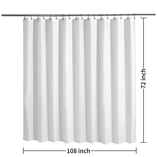 ALYVIA SPRING 108x72 Extra Wide Waterproof Shower Curtain or Liner White | 2 Magnets, Soft Cloth & Hotel Quality, Machine Washable, Light-Weight, Extra Wide Size - color: White, size: 108"W x 72"L (Pack of 1)