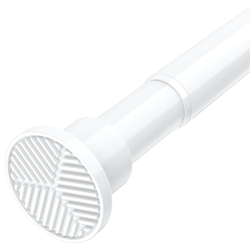 White Tension Rods 28 to 84 Inch,1"Heavy Duty Spring Tension Curtain Rod，No Slip No Drill Adjustable Shower Tension Curtain Rod for Bathroom, Window, Closet & Wardrobe - color: White, size: 28-84 inch