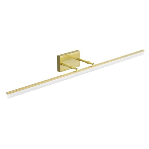 Aipsun 48inch Bathroom Vanity Light Brushed Gold Modern LED Vanity Lighting Over Mirror Adjustable Gold Wall Light for Bathroom (Cool White 5500K) - color: Brushed Gold, size: 47.2 in