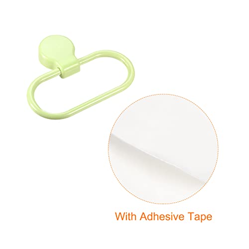 HARFINGTON Wall Mounted Oval Towel Ring ABS Hanging Holder Self-Adhesive for Bathroom Kitchen Accessories, Green - color: Green