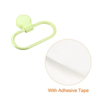 HARFINGTON Wall Mounted Oval Towel Ring ABS Hanging Holder Self-Adhesive for Bathroom Kitchen Accessories, Green - color: Green
