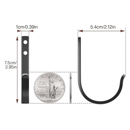 niffgaff 10-Pack Wall Outdoor Hooks for Hanging Coat - 30LB Screw in Metal Hanger Wall Mount, for Closet, Door, Bathrooms, Outside, for Towel, Backpack, Robe, Hat, Black - size: 10 Pack