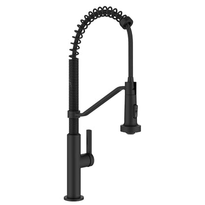 KRAUS Oletto Commercial Style 2-Function Single Handle Pull Down Kitchen Faucet in Matte Black, KPF-2643MB - color: Matte Black, style: Commercial Style Faucet