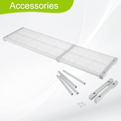 HARFINGTON Expandable Cabinet Tension Shelf 26.38" to 34.65" Adjustable Cabinet Organizer 32" x 9.45" Flower Pattern Table Storage Rack for Wardrobe Cupboard Kitchen Bedroom - size: 67cm to 88cm