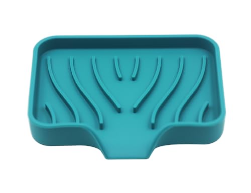 2 Pack Silicone Soap Dish, Self Draining Bar Soap Holder, Sponge Holder, for Shower,Bathroom,Kitchen Sink Organizer (Green) - color: 2 Pack Green Silicone Soap Dish