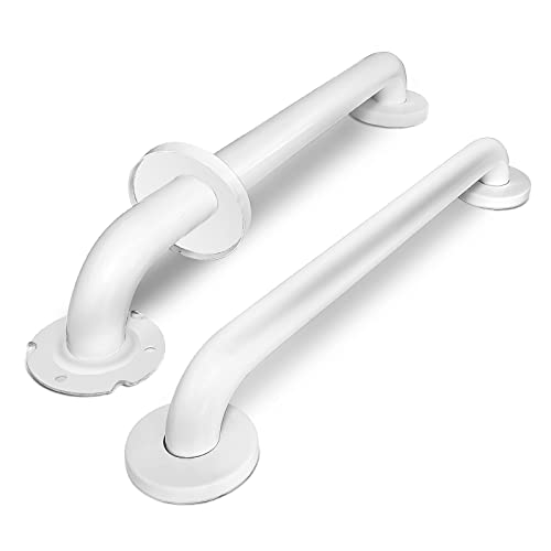18 Inch Handicap Grab Bars, 2 Pack Stainless Steel Grab Bar for Bathtubs and Showers, Wall Mount Safety Shower Grab Bars for Seniors Injury Elderly, White - color: White, size: 18 Inch (Pack of 2)