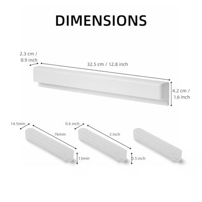 Toothpaste Holder Wall Mounted, Extra Large Tooth Paste Holder for Bathroom | JM.JEEMI Face Cream & Cosmetic Tubes Hanger, Wall Tube Organizers Gripper with 3 Toothpaste Squeezers - Adhesive, White - size: X-Large
