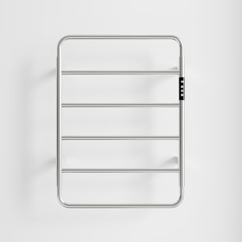 Towel Warmer, Stainless Steel Heated Towel Racks for Bathroom, 6 Bars Wall Mounted Towel Heater with Intelligent Touch Screen Timer & Temperature Adjustment, Plug-in/Hard-Wired, Brushed Nickel - color: Brushed Nickel, size: 6-Bar