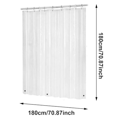 Clear Shower Curtain Liner, 72x72 Inches Waterproof Plastic PEVA Lightweight Clear Shower Curtain with Rustproof Grommet and Hooks,See-Through Shower Curtain Liner for Home Bathroom Bathtub