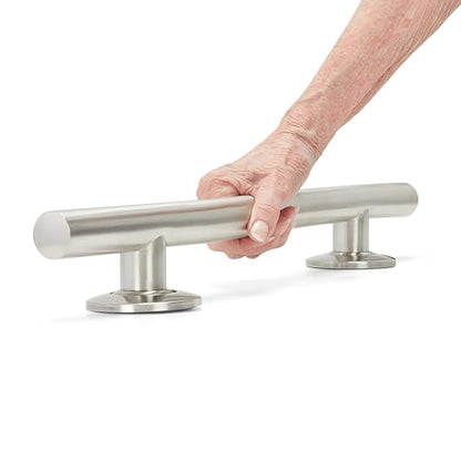 Seachrome 18 inch Bathroom Wave Grab Bar Satin Finish - color: Satin, size: 18