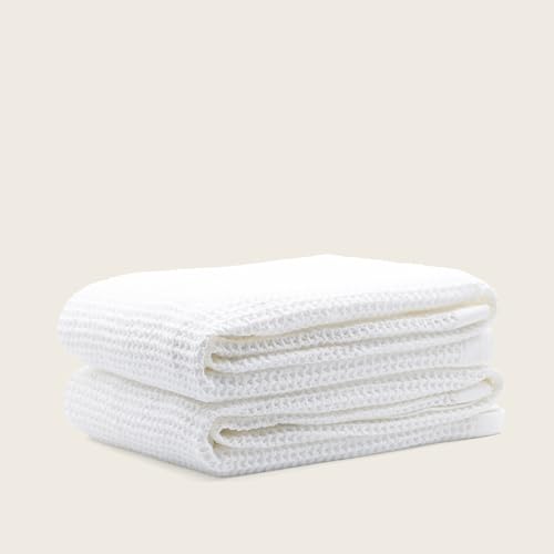 Sedona Waffle Bath Sheets, 410 GSM 100% Cotton, Set of 2, Oversized Towels, Ultra Soft & Absorbent, Lightweight Spa Towels, White - color: White, style: Bath Sheet (set of 2)