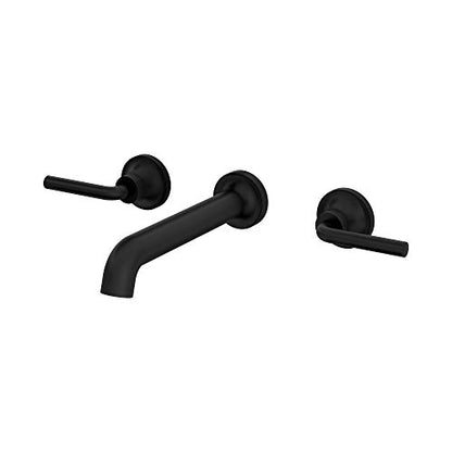Price Pfister Pref, LG49-TNT2B, Tenet 1.2 GPM Wall Mounted Widespread Bathroom Faucet, Matte Black - color: Matte Black