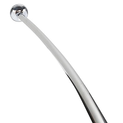 Bath Bliss Curved Shower Rod | Adjustable 44"-78" Inch | Bathroom Shower Curtain and Liner Rod | 33% More Space | Wall Mounted | Easy Installation | Aluminum - color: Aluminum