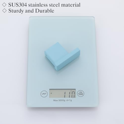 RANDOM Clear Sky Blue Towel Hooks for Bathrooms Square Shower Hooks Stainless Steel Wall Mount Coat Hook.96009-8CKB - color: Single Hook-Clear Sky Blue