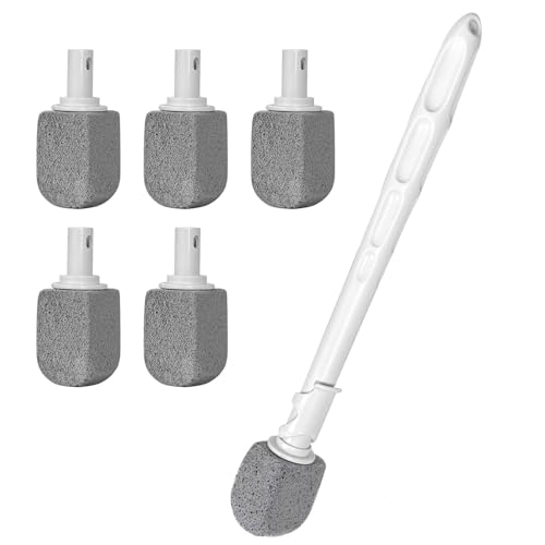 Upgrade Pumice Stone Toilet Bowl Cleaner with 11.8Inch Long Handle - size: 5 PACK