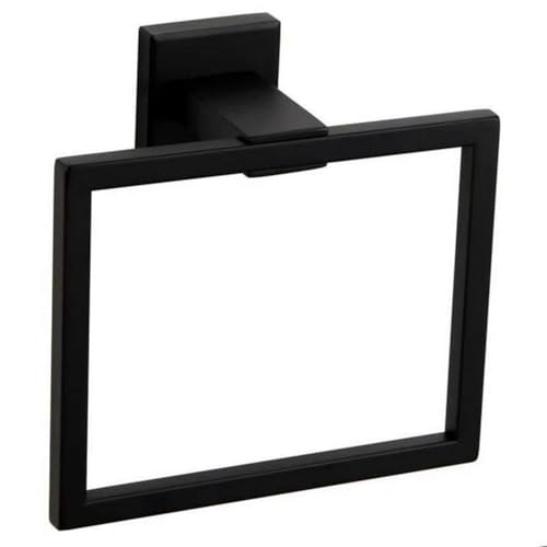 Bathroom Towel Holder,304 Stainless Steel Bathroom Hand Towel Rack,Wall-Mounted Bath Towel Holder,Simple Square Towel Ring (Matte Black)