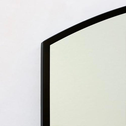 16x26 Harper Crescent Metal Framed Rectangle Recessed Bathroom Medicine Cabinet, Arced Mirror, 14x24 in-Wall Opening, Adjustable Glass Shelves, Magnet Close, Black - color: Black, size: 16x26