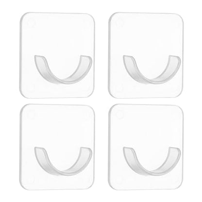 uxcell 4 Pack Shower Rod Holder, 0.87 Inch Adhesive Shower Curtain Rod Holder No Drilling Shower Rod Holders for Bathroom Bedroom, Clear(Rod Not Included) - size: 0.87 Inch