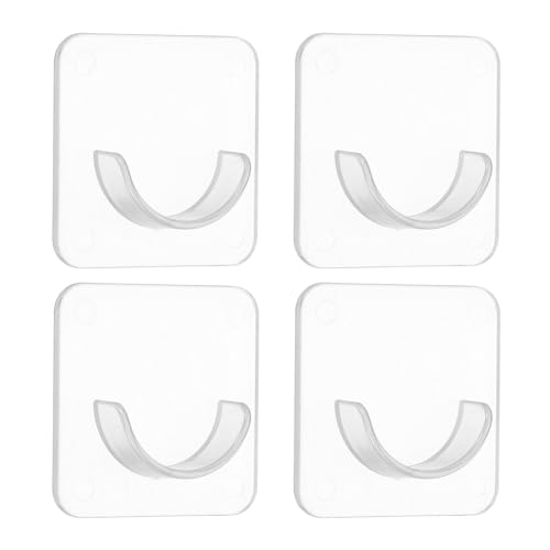 uxcell 4 Pack Shower Rod Holder, 0.87 Inch Adhesive Shower Curtain Rod Holder No Drilling Shower Rod Holders for Bathroom Bedroom, Clear(Rod Not Included) - size: 0.87 Inch