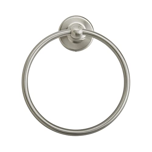 Amerock Wall Mounted Brushed Nickel Towel Ring, Small Hand Towel Holder, Bathroom Accessories, Bath Hardware, Kitchen Towel Holder - color: Brushed Nickel